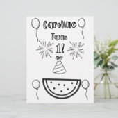 ベビーの最初の誕生日パーティーのカラーリングページ レターヘッド (スタンド正面)