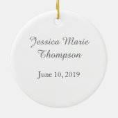 ベビーの最初の誕生日フォトフローラKeepsake セラミックオーナメント (裏面)