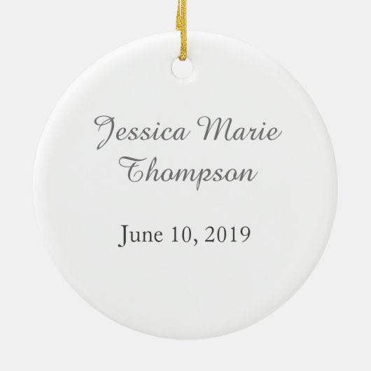 ベビーの最初の誕生日フォトフローラKeepsake セラミックオーナメント (裏面)