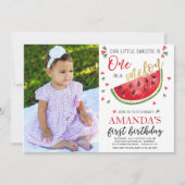 ベビーの最初の誕生日メロンフォトカード 招待状 (正面)