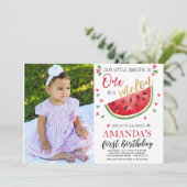 ベビーの最初の誕生日メロンフォトカード 招待状 (スタンド正面)
