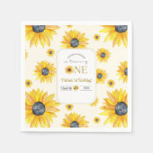 ベビーの最初の誕生日 – 私たちの小さなひまわり スタンダードカクテルナプキン (正面)