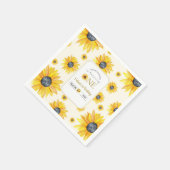 ベビーの最初の誕生日 – 私たちの小さなひまわり スタンダードカクテルナプキン (角)