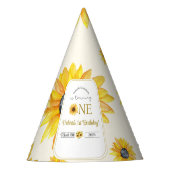 ベビーの最初の誕生日 – 私たちの小さなひまわり パーティーハット (正面)