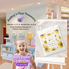 ベビーの最初の誕生日 – 私たちの小さなひまわり フェイバーバッグ