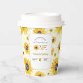 ベビーの最初の誕生日 – 私たちの小さなひまわり 紙コップ (正面)