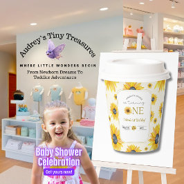 ベビーの最初の誕生日 – 私たちの小さなひまわり 紙コップ