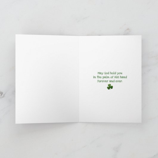 ベビーの最初セントパトリックの日の天恵の祈りの言葉 カード (内部)