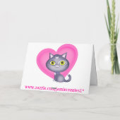 ベビーの最初バレンタインデー猫の挨拶状 シーズンカード (裏面)