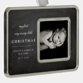 ベビーの最初メリーで小さいクリスマスの写真のオーナメント シルバープレートフレームオーナメント (右)