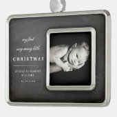 ベビーの最初メリーで小さいクリスマスの写真のオーナメント シルバープレートフレームオーナメント (左)