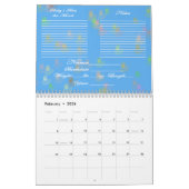 ベビーの最初年の青のカレンダー カレンダー (2月 2026)