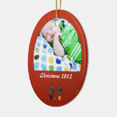 ベビーの最初第1クリスマスのオーナメント セラミックオーナメント (左)