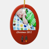ベビーの最初第1クリスマスのオーナメント セラミックオーナメント (正面)