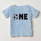 ベビーの最初誕生日のサッカーのテーマのワイシャツ ベビーTシャツ (正面)
