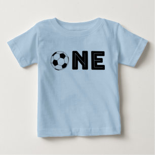 ベビーの最初誕生日のサッカーのテーマのワイシャツ ベビーTシャツ