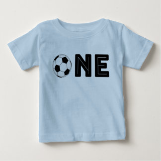 ベビーの最初誕生日のサッカーのテーマのワイシャツ ベビーTシャツ