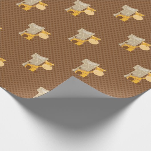 ベビーの最初誕生日|のベビーのキリン|のサファリ ラッピングペーパー (角)