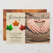 ベビーの期限の秋の秋写真アナウンスメントカード 案内状 (正面/裏面)