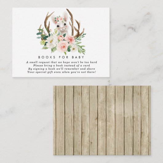 ベビーの本のためのバニーのピンクの花の本はカードを要求します エンクロージャーカード (正面/裏面)