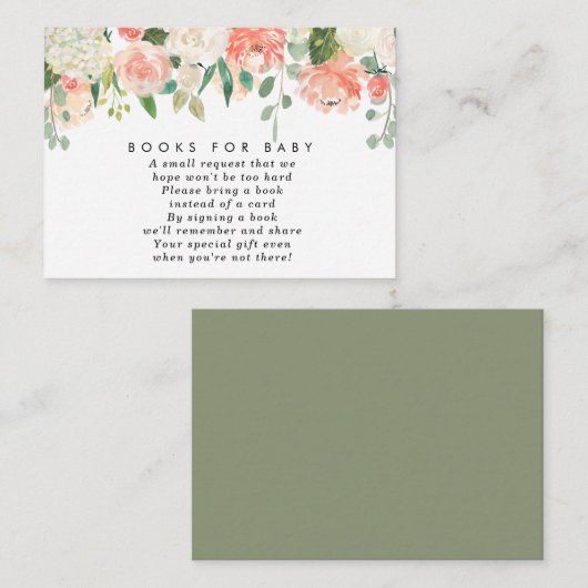 ベビーの本のためのピンクのモモの花の本はカードを要求します エンクロージャーカード (正面/裏面)