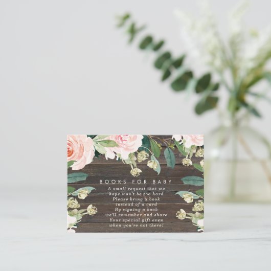 ベビーの本のためのピンクの花の本はカードを要求します エンクロージャーカード (スタンド正面)