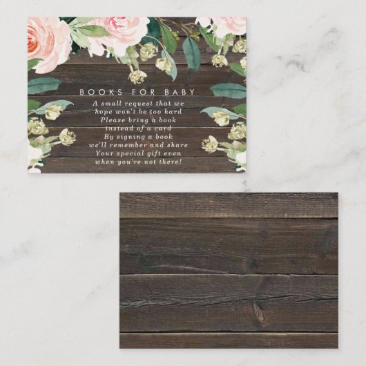 ベビーの本のためのピンクの花の本はカードを要求します エンクロージャーカード (正面/裏面)