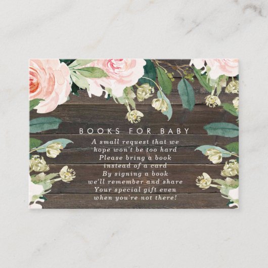 ベビーの本のためのピンクの花の本はカードを要求します エンクロージャーカード (正面)