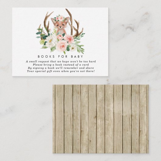ベビーの本のための孤の素朴な花の本はカードを要求します エンクロージャーカード (正面/裏面)