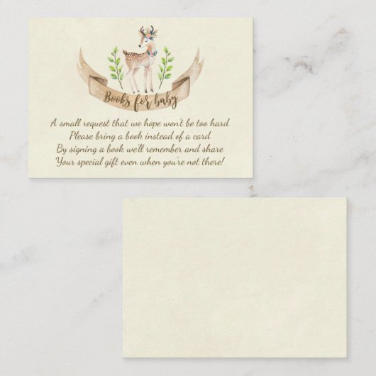 ベビーの本の要求のための本はかわいいシカを梳きます エンクロージャーカード (正面/裏面)