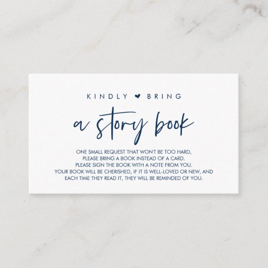 ベビーの本を紺紙に持って来て下さい エンクロージャーカード (正面)