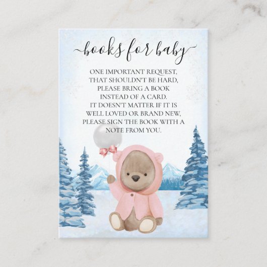 ベビーの本テディベアのクリスマスウィンター エンクロージャーカード (正面)