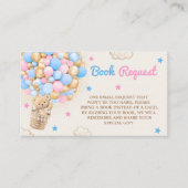 ベビーの本テディベア性別がピンクの青を明かす エンクロージャーカード (正面)