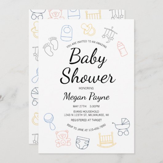 ベビーの本部 招待状 (正面/裏面)