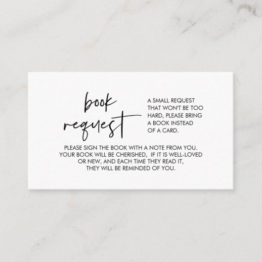 ベビーの本、ミニマルフォント エンクロージャーカード (正面)