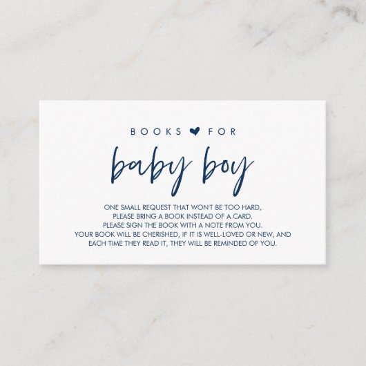 ベビーの本、物語の本ネイビーブルーを持ってくる エンクロージャーカード (正面)