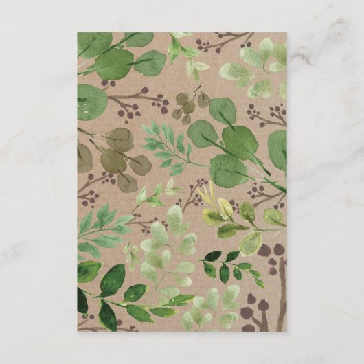 ベビーの森林のための緑の草木の森林動物の本 エンクロージャーカード (裏面)