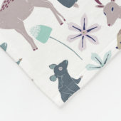 ベビーの森林動物の創造物 フリースブランケット (角)