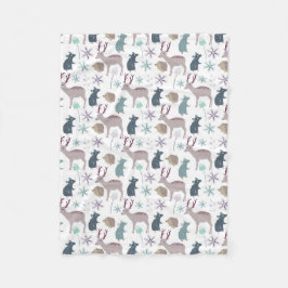 ベビーの森林動物の創造物 フリースブランケット