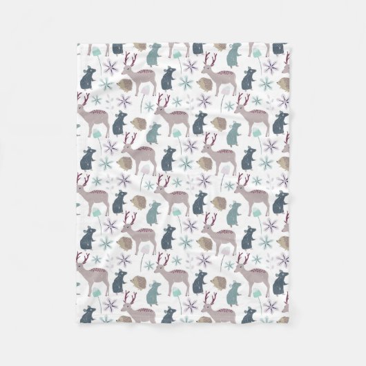 ベビーの森林動物の創造物 フリースブランケット (正面)