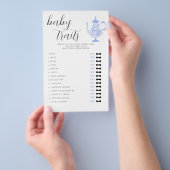 ベビーの機能を推測お茶のパーティー男の子ベイビーシャワー チラシ (ハンドル)