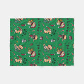 ベビーの歌うキャロルパターン フリースブランケット (正面(横))