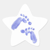 ベビーの水の最初のステップベビー足足跡 星シール (正面)