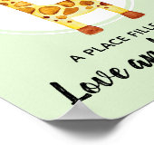 ベビーの水彩画のキリンジャングル保育園アート ポスター (角)