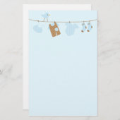 ベビーの洗濯(青い) 便箋 (正面/裏面)