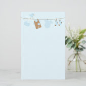 ベビーの洗濯(青い) 便箋 (スタンド正面)