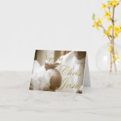 ベビーの洗礼カード カード (黄色い花)