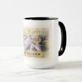 ベビーの洗礼中立、カスタマイズ可能な名前、リアム マグカップ (正面右)