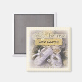 ベビーの洗礼中立、カスタマイズ可能な名前、リアム マグネット (正面/裏面)