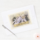 ベビーの洗礼中立、カスタマイズ可能な名前、リアム 長方形シール (封筒)